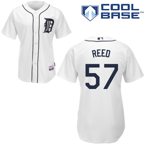 Evan Reed #57 MLB Jersey-Detroit Tigers Men's Authentic Home White Cool Base Baseball Jersey
